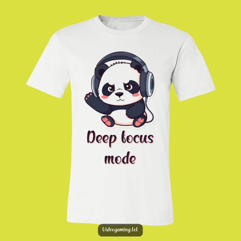 Funny Panda Headphones T-Shirt: Zone In with Musical Determination