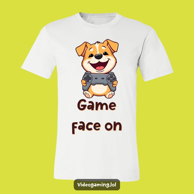 Funny Dog T-Shirt: Grinning Gamer Pup, Playful & Fun Gift