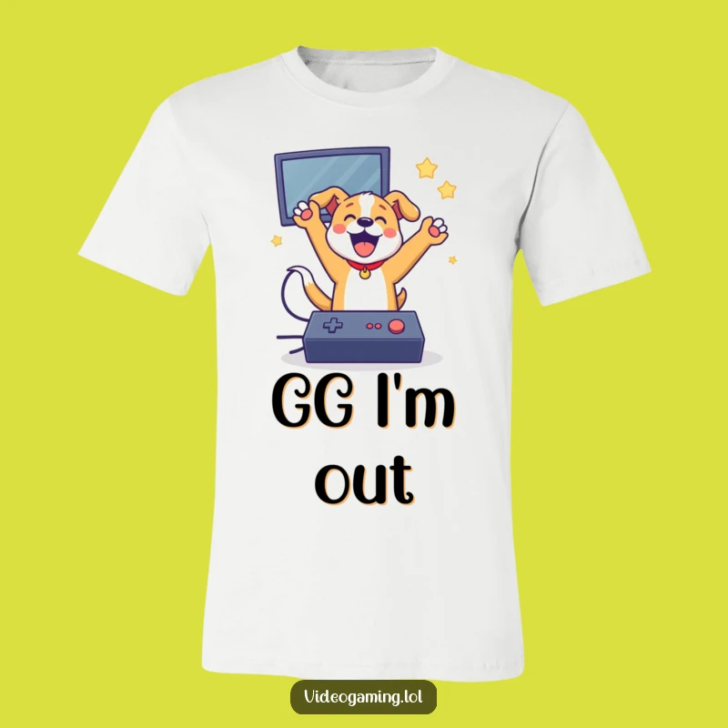 Funny Dog Victory Tee - Hilarious Gamer Shirt for Playful Pups