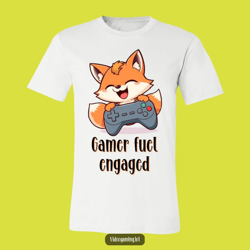 Funny Gaming Fox T-Shirt: Mashes Buttons with Hilarious Intensity