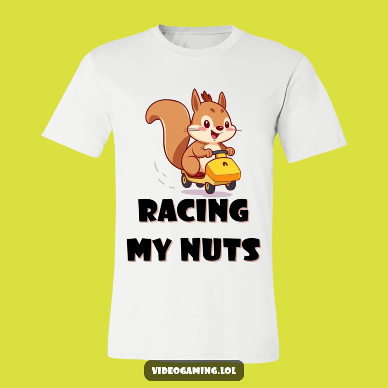Funny Squirrel Racer T-Shirt - Energetic Speedster Gift Tee