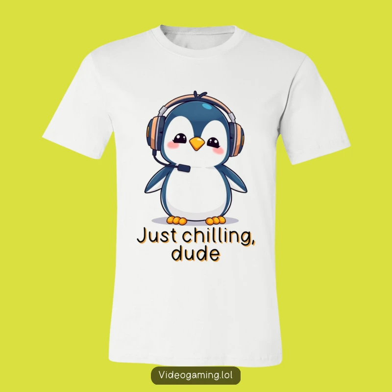 Funny Penguin Gamer T-Shirt - Goofy Style for Playful Gamers