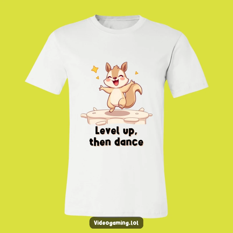 Funny Giggling Squirrel T-Shirt: Gamer Victory Dance Apparel!