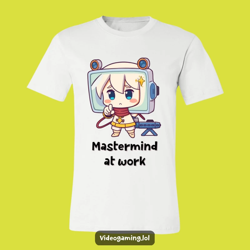 Funny Strategic Character T-Shirt: Focused Screen Pointing, Great Analyst Gift!