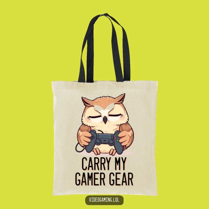 Funny Tired Owl Tote Bag - Practical Gamer Sleep Accessory Gift