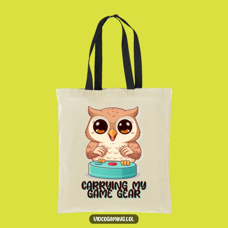 Funny Joyful Owl Tote Bag - Gamer Accessory and Gift