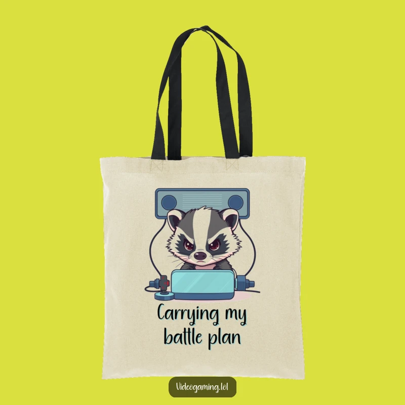 Funny Badger Gamer Tote Bag - Durable Badger Eyes Opponent, Tough Funny Gift
