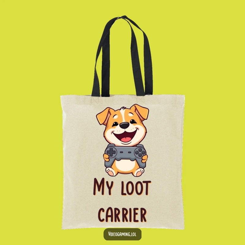 Funny Dog Tote Bag: Carry Your Controller, Playful Funny Gift