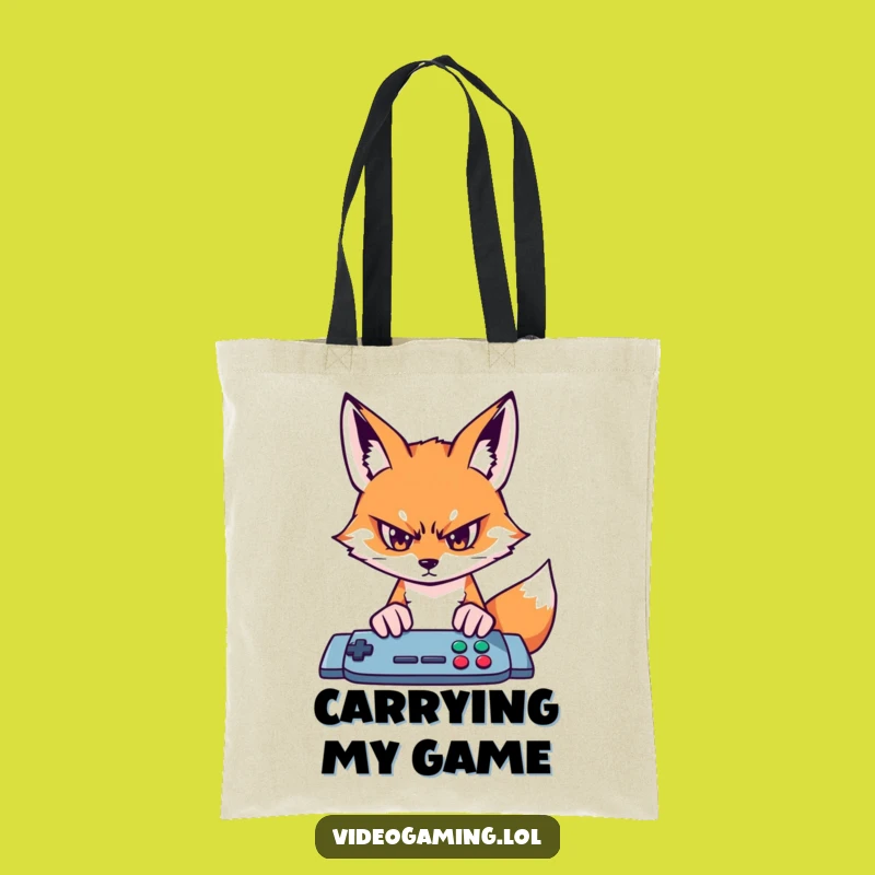 Funny Fox Gamer Tote Bag - Carry Your Focus Everywhere