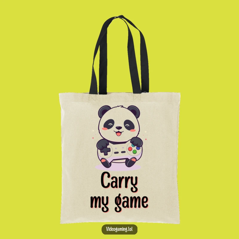 Funny Panda Gamer Tote Bag - Spacious & Playful Gift Accessory