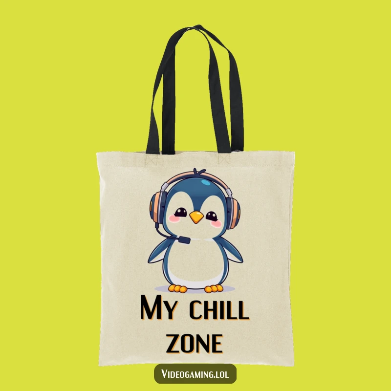 Funny Penguin Gamer Tote Bag - Carry Your Goofy Style