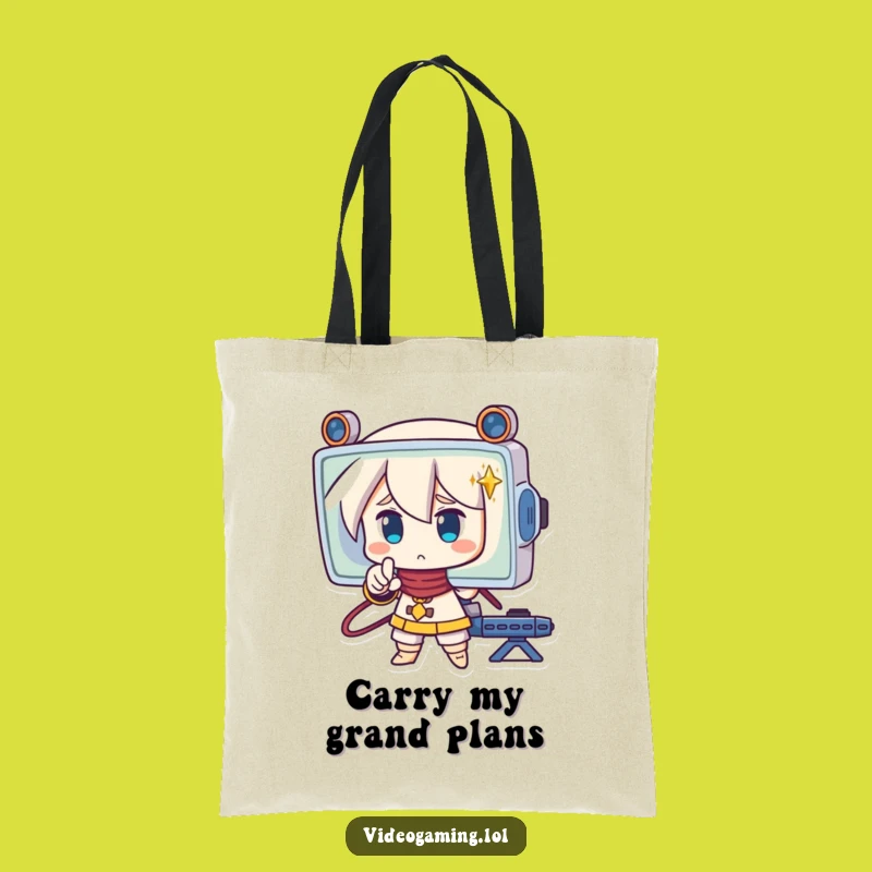 Funny Strategic Character Tote Bag: Pointing Screen, Perfect Analyst Gift!