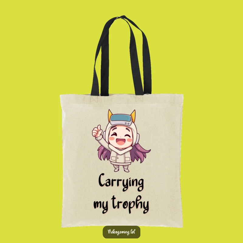 Funny Victory Tote Bag: Happy Fist Pump Carry, Perfect Gamer Gift!