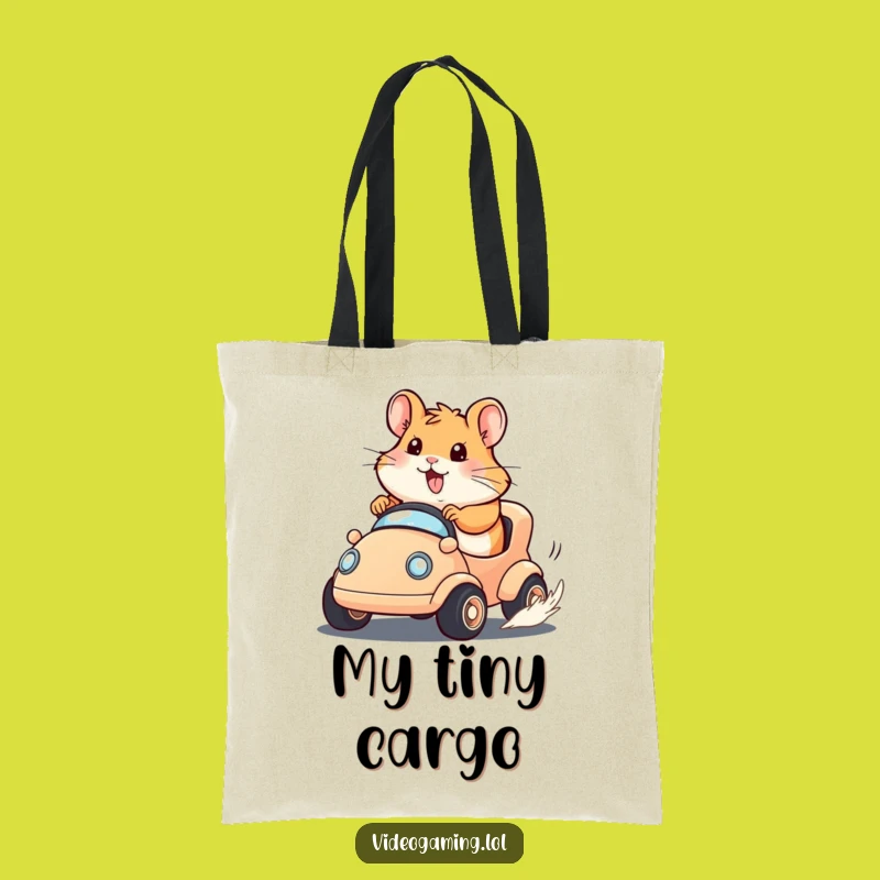 Funny Hamster Race Tote Bag: Carry Your Drive with a Determined Hamster!